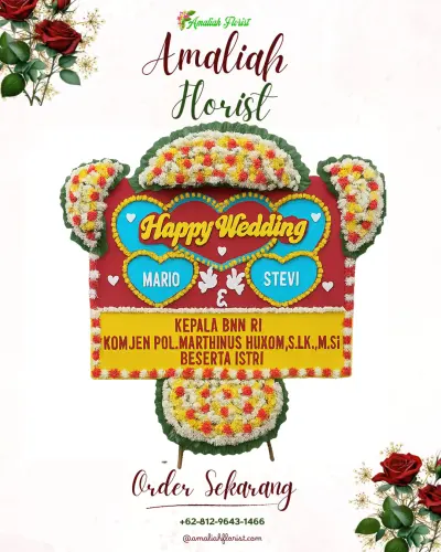 Karangan Papan Bunga Pernikahan di Mekar Mulya